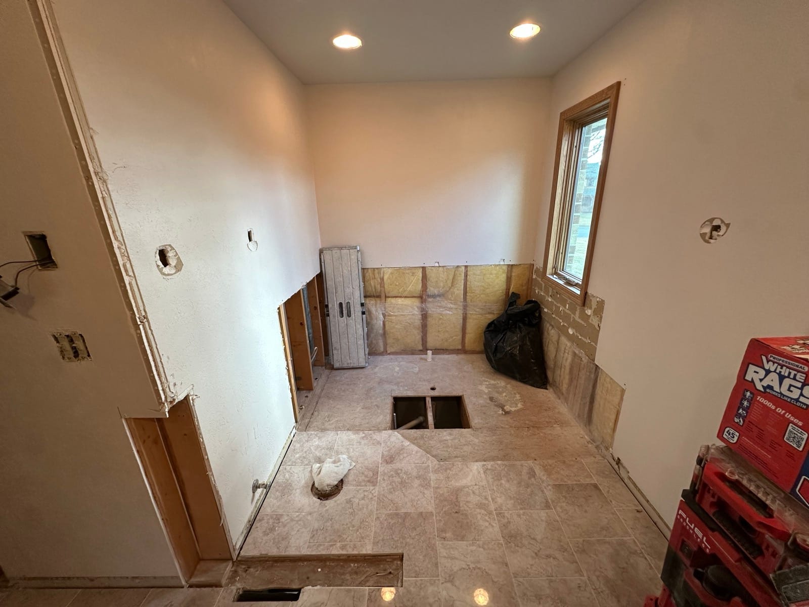 Matte Black Master Bath — before